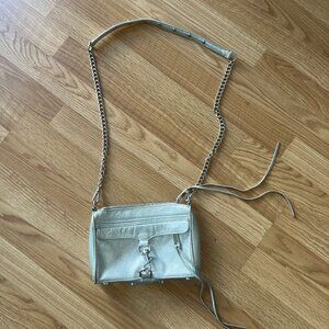 Rebecca Minkoff metallic silver crossbody purse